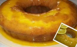 Receita de um Bolo de laranja com calda