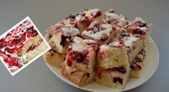 Receita de um Bolo de frutas vermelhas