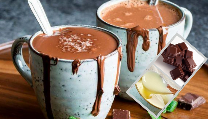 Receita de Chocolate quente cremoso com chocolate em barra 